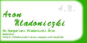aron mladoniczki business card