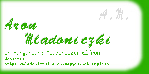 aron mladoniczki business card